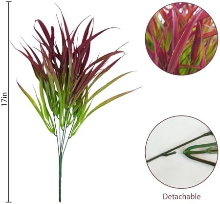 Uieke 6 Bundle Artificial Deep Red Plants