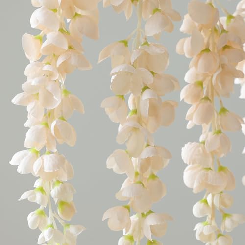 Mizii 6Pcs Beige Wisteria Artificial Garland