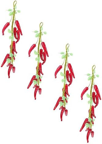 4pcs Simulated Chili Decor Artificial Pepper Farmhouse Hanging Decor
