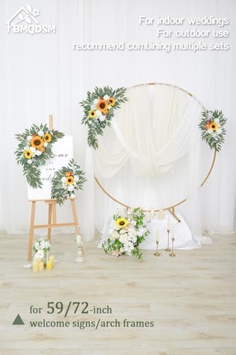 BMQDSM Wedding Arch Faux Flowers Set of 2