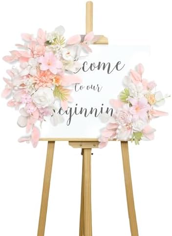 BASIMAN Set of 2 Wedding Flowers and Welcome Sign