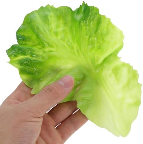 Cabilock 4pcs Realistic Decorative Fake Lettuce Leaves