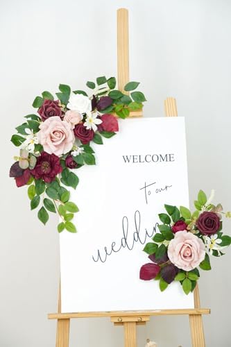 Piklado Wedding Decor Welcome Sign Flower Backdrop Garland 1