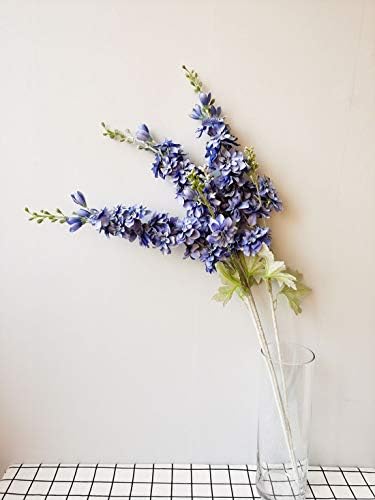 3pcs Artificial Delphinium Ajacis Flowers Blue Wedding Decoration