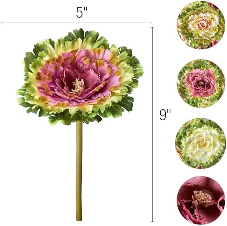 Collections Etc Artificial Cabbage Roses Set of 6