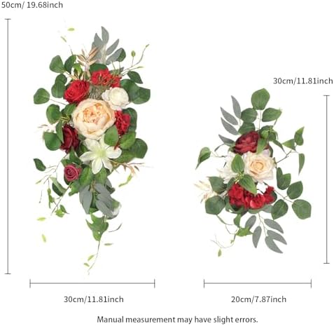 Wedding Arch Flowers Faux Set of 2 for Decorations