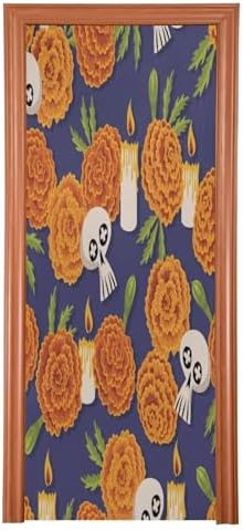 Susiyo Marigold Flowers Halloween Door Decor Cover