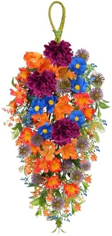 217 Inch Artificial Daisy Hydrangea Hanging Flower Basket