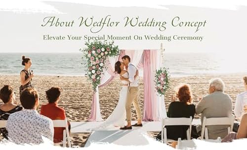 WEDFLOR Wedding Arch Flowers with Drapes Kit Pack of 5