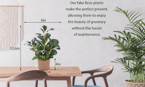 126 Inch Realistic Fake Ficus Plant in Brown Ceramic Vase