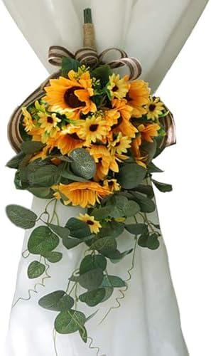Kalastussaari Artificial Sunflower Teardrop Wreath Wall Hanging