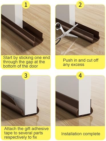 Papaba Door Seal PVC Weather Stripping Gap Filler