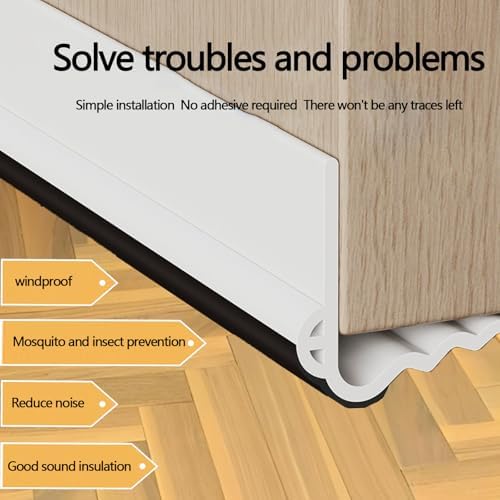 Door Draft Stopper 39 Inch Adjustable Heavy Duty Weather Stripping Seal