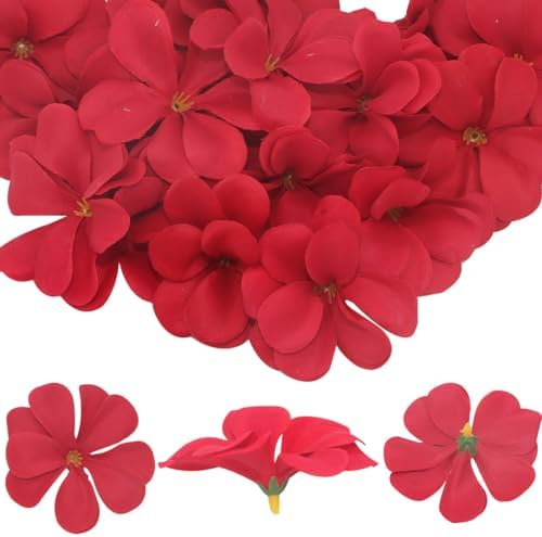 100 Pcs 28 Inch Red Artificial Plumeria Flower Heads