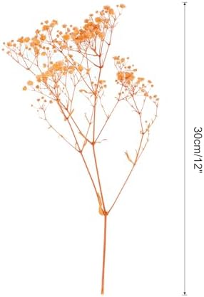 MECCANIXITY Artificial Orange Babys Breath Flowers 12 Inch
