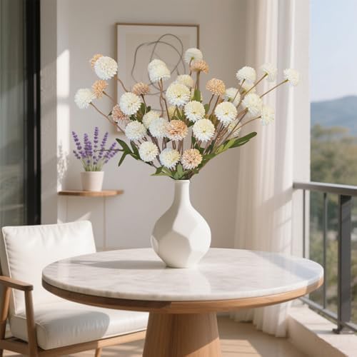 10 Pcs Artificial Mums with Long Stems