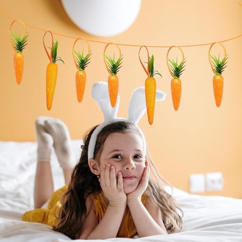12Pcs Premium Foam Glitter Carrots for Easter Decoration