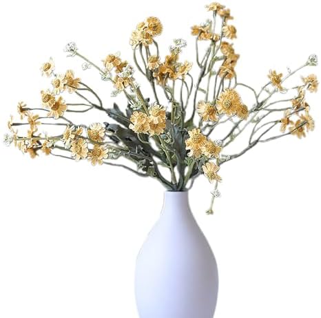 Belupai 8Pcs Artificial Daisy Flower Bouquet with Stems