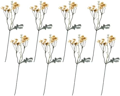Belupai 8Pcs Artificial Daisy Flower Bouquet with Stems