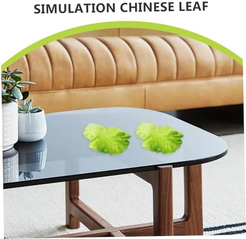 VICASKY 4pcs Artificial Lettuce Leaves Realistic Kitchen Decor