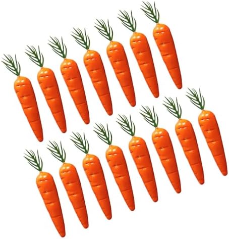 LUOZZY 15 Miniature Lifelike Carrots Artificial Vegetables Decor