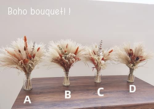 DXXD Dried Flowers Bouquet with Terracotta Vase