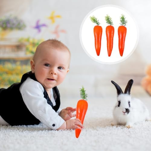3Pcs Easter Carrot Ornament Artificial Foam Decor