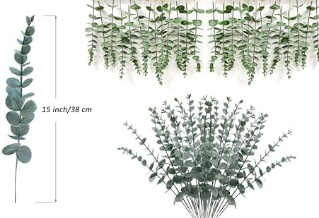ABAJI Artificial Eucalyptus Greenery with Frost