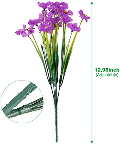 JEMONG 20 Bundles Artificial Flowers UV Resistant