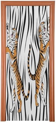 Susiyo Aggressive Tigers Halloween Door Cover Stretch Fabric 32x79 In