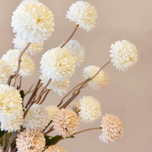 10 Pcs Artificial Mums with Long Stems