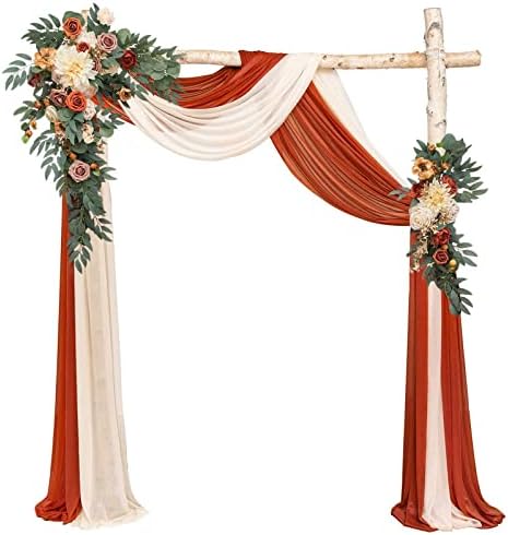 Emivery Artificial Wedding Arch Flowers Kit for Decor