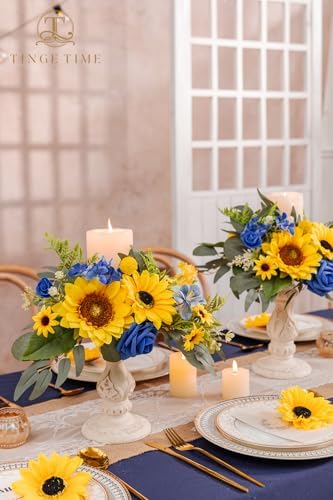 TINGE TIME 2pcs Artificial Flower Candelabras for Wedding Decor