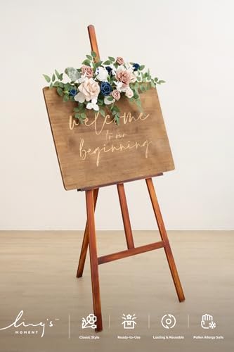 Lings Moment 2pcs Wedding Floral Swag Welcome Sign