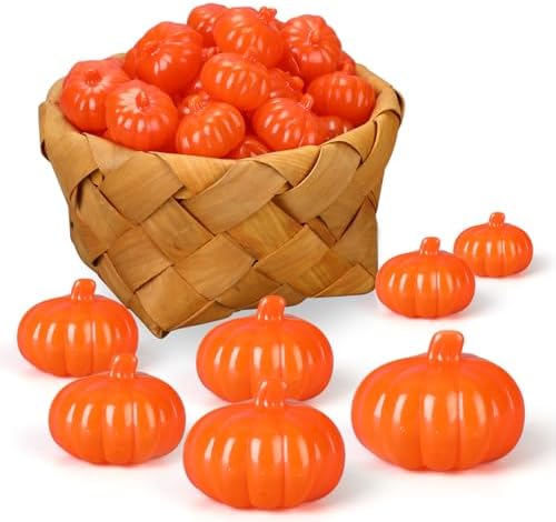 120 Pcs Artificial Mini Fall Pumpkins Decorations