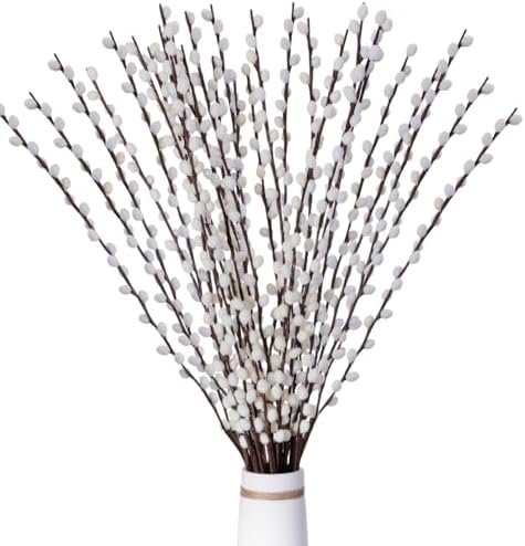 20 Stems 315 Inch Artificial Pussy Willow Branches for Vases
