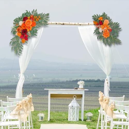 Menolana 2X Artificial Orange Floral Swag Wedding Arch Decor