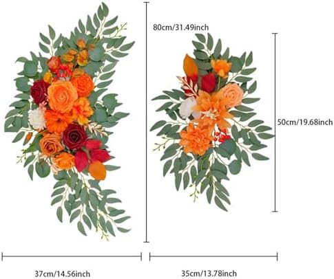 Menolana 2X Artificial Orange Floral Swag Wedding Arch Decor