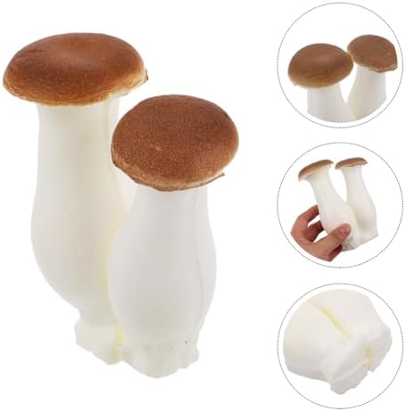 2pcs Realistic Fake Mushroom Decor Artificial Vegetable Models