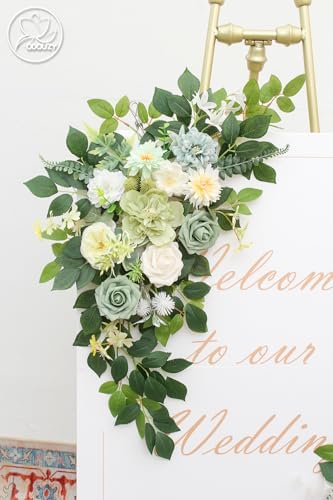 Pack of 2 Artificial Wedding Arches with Silk Flowers and Zipper Ties