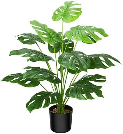 Guheake 28 Inch Fake Plants Artificial Monstera with Planter