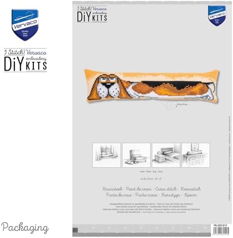 Vervaco Cross Stitch Kit Dog Ecru 80x20cm