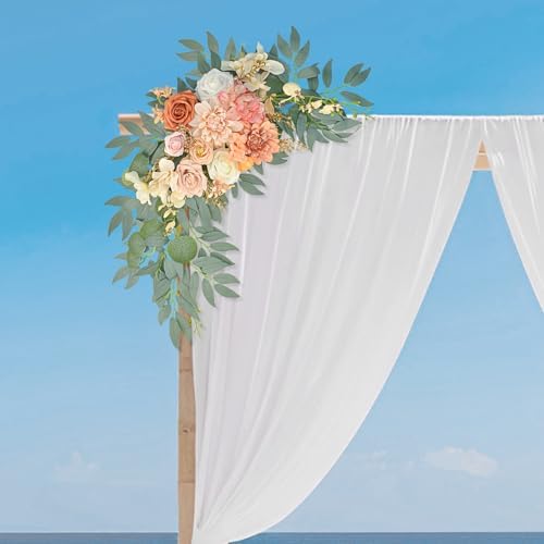 Burnt Orange Artificial Wedding Arch Flowers Set of 2