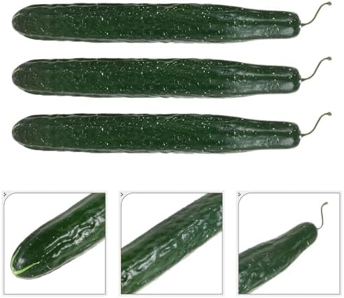 FAVOMOTO 3PCS Lifelike Green Cucumber Decorations