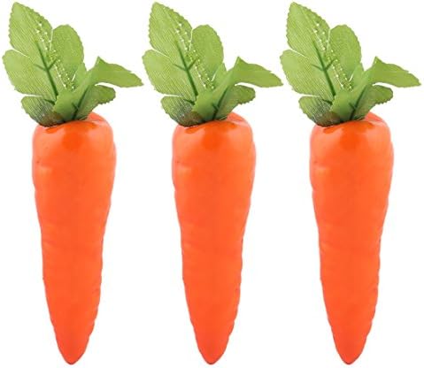 Uxcell Artificial Carrot Decor 3pcs Orange and Green
