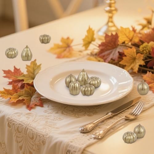 winemana Mini Pumpkins Fall Decorations 80 Pack Gold