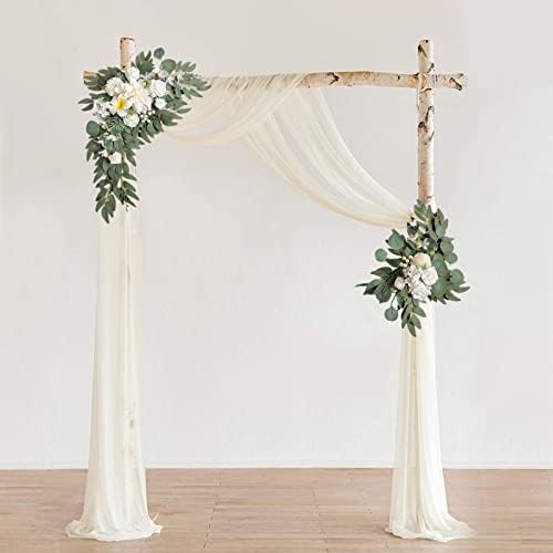 FQQWEE 2Pcs Artificial Wedding Arch Flowers Kit