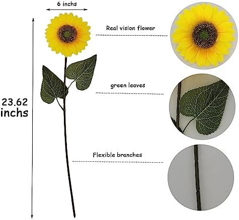 8PCS Artificial Yellow Sunflower Home Decor Set