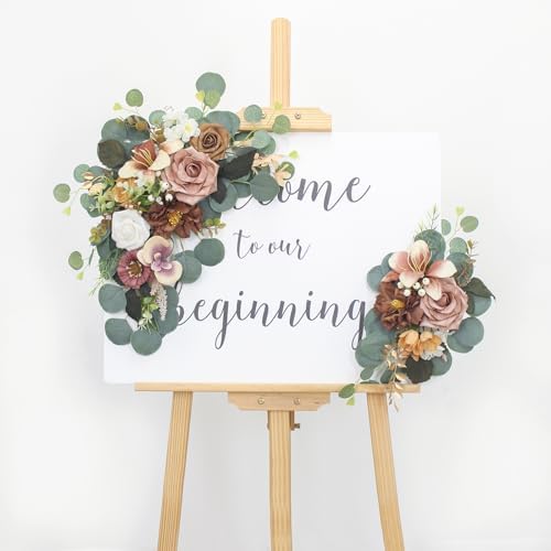 BASIMAN 2pcs Artificial Flowers Wedding Arch Decor