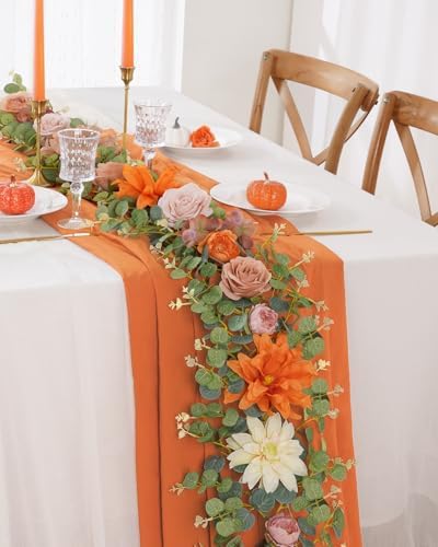Waipfaru Fall Garland Decor 607 Ft Eucalyptus Flowers